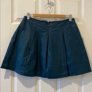 Faux Leather Pleated Skirt